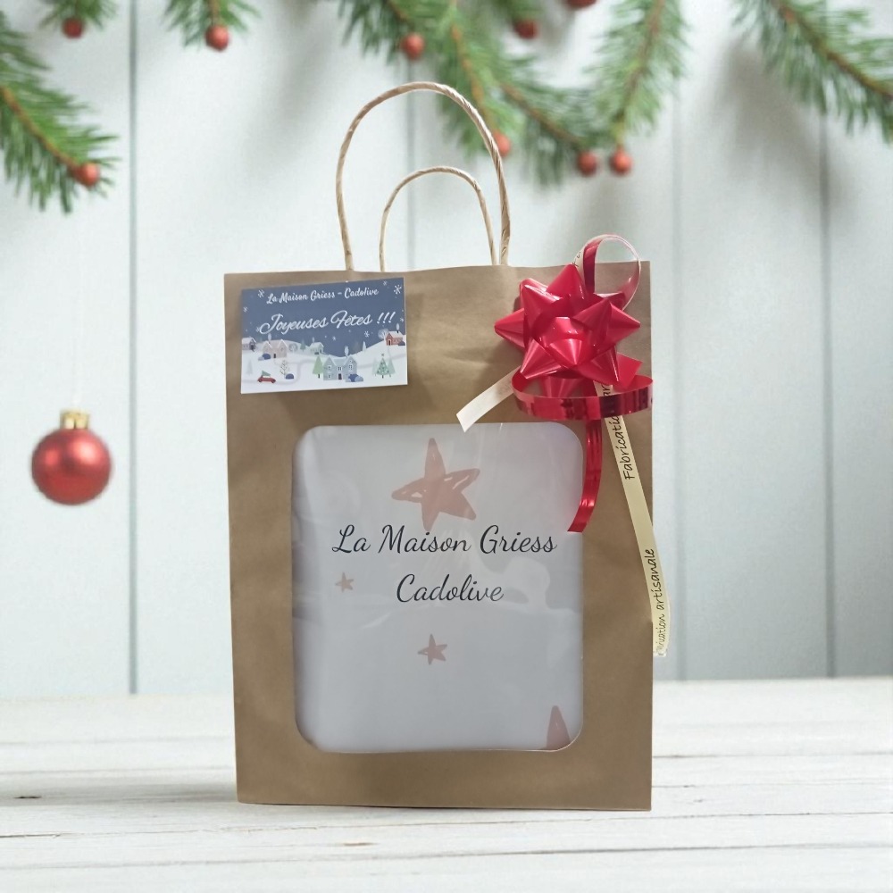 sac coffret gourmand vide avec nœud rouge