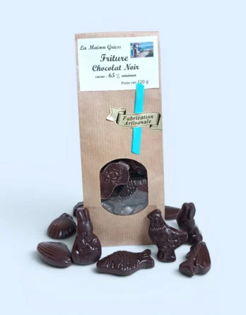 Friture de pâques en chocolat noir supérieur de la chocolaterie la maison griess à cadolive