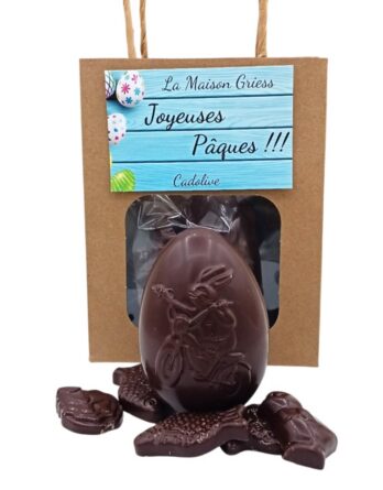 Œuf de Pâques Chocolat Noir 65 % 8 cm