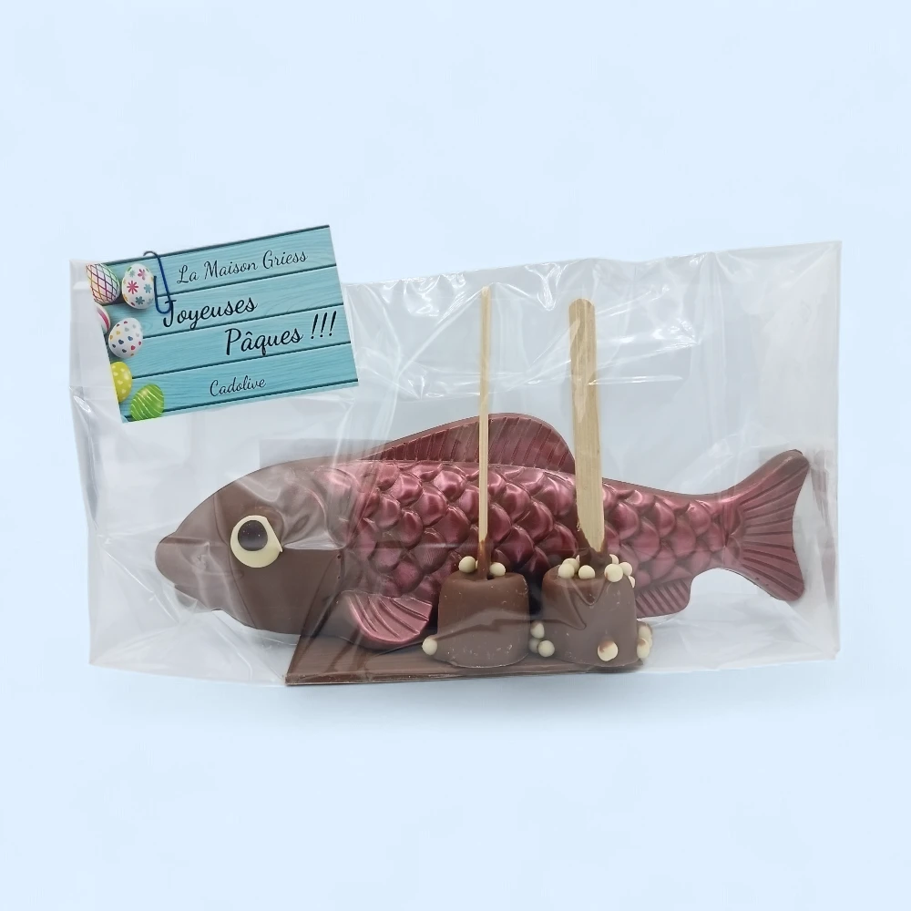 Grand poisson chocolat au lait 200 g – Image 2