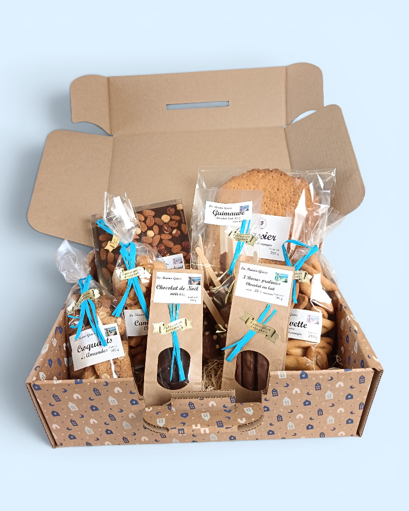 une valisette avec des gourmandises sucrées de la maison griess